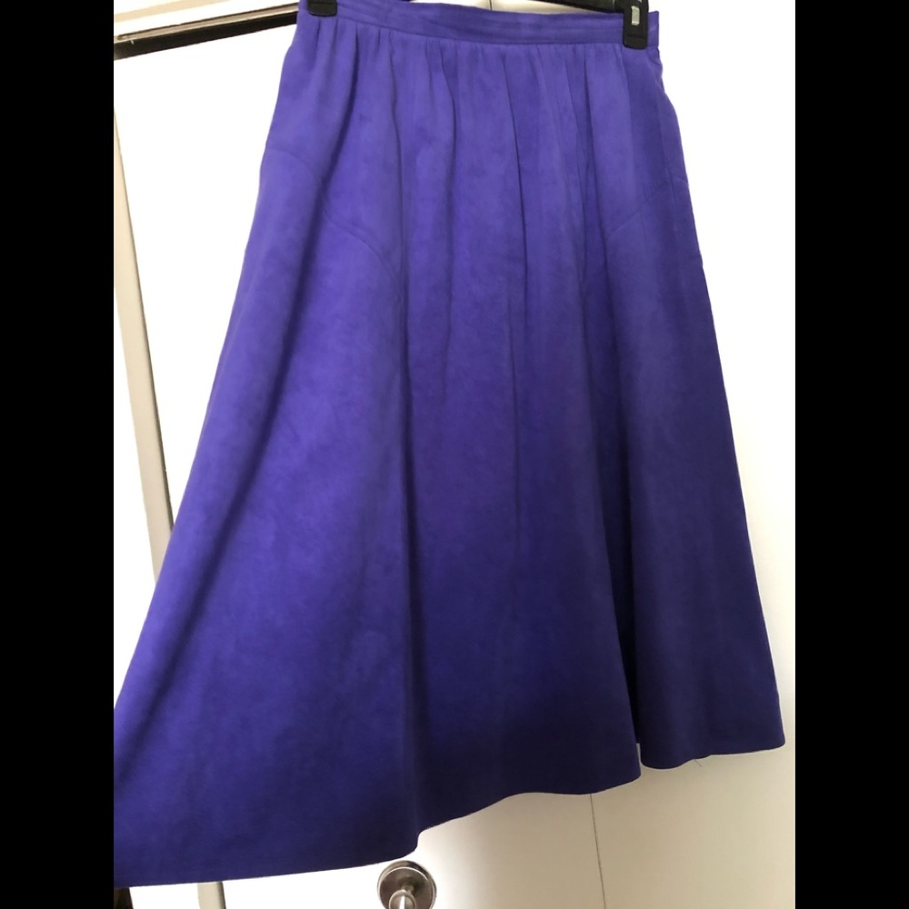 Lilli Ann Collections Vintage Skirt Size M Ultrasuede Facile Flared Casual - Picture 4 of 12